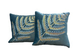 Velvet Cushion or Pillow Cover with Australian Leaf Design, Set of 2 Cushion Cover La Vie Bien Velvet Cushion or Pillow Cover with Australian Leaf Design, Set of 2