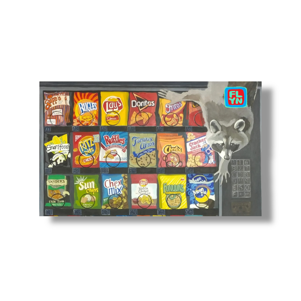 Vending Machine Raccoon Sticker by FLYNhats