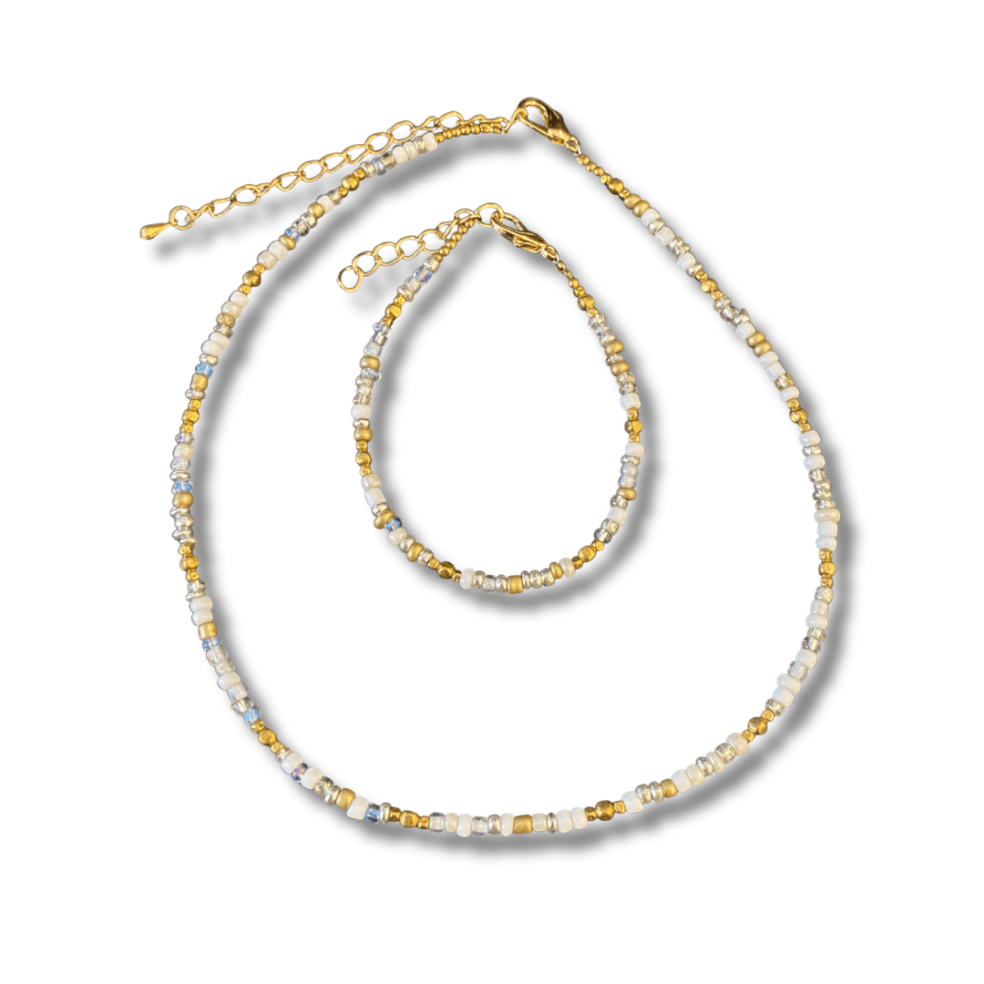 Veranda Beaded Choker and Bracelet Set - Thailand Necklace La Vie Bien Veranda Beaded Choker and Bracelet Set - Thailand
