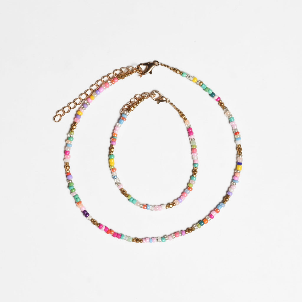 Veranda Beaded Choker and Bracelet Set - Thailand Necklace La Vie Bien Veranda Beaded Choker and Bracelet Set - Thailand