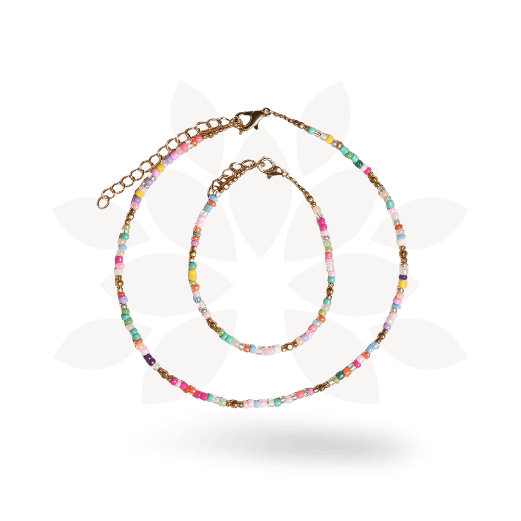 Veranda Beaded Choker and Bracelet Set - Thailand Necklace La Vie Bien Veranda Beaded Choker and Bracelet Set - Thailand