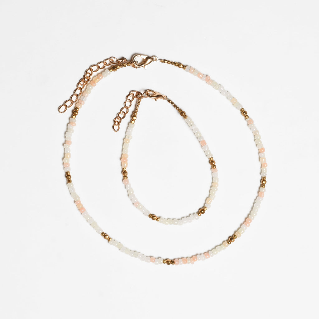 Veranda Beaded Choker and Bracelet Set - Thailand Necklace La Vie Bien Veranda Beaded Choker and Bracelet Set - Thailand