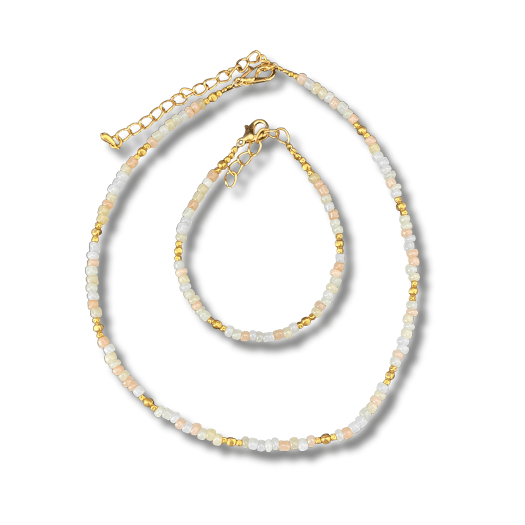 Veranda Beaded Choker and Bracelet Set - Thailand Necklace La Vie Bien Veranda Beaded Choker and Bracelet Set - Thailand