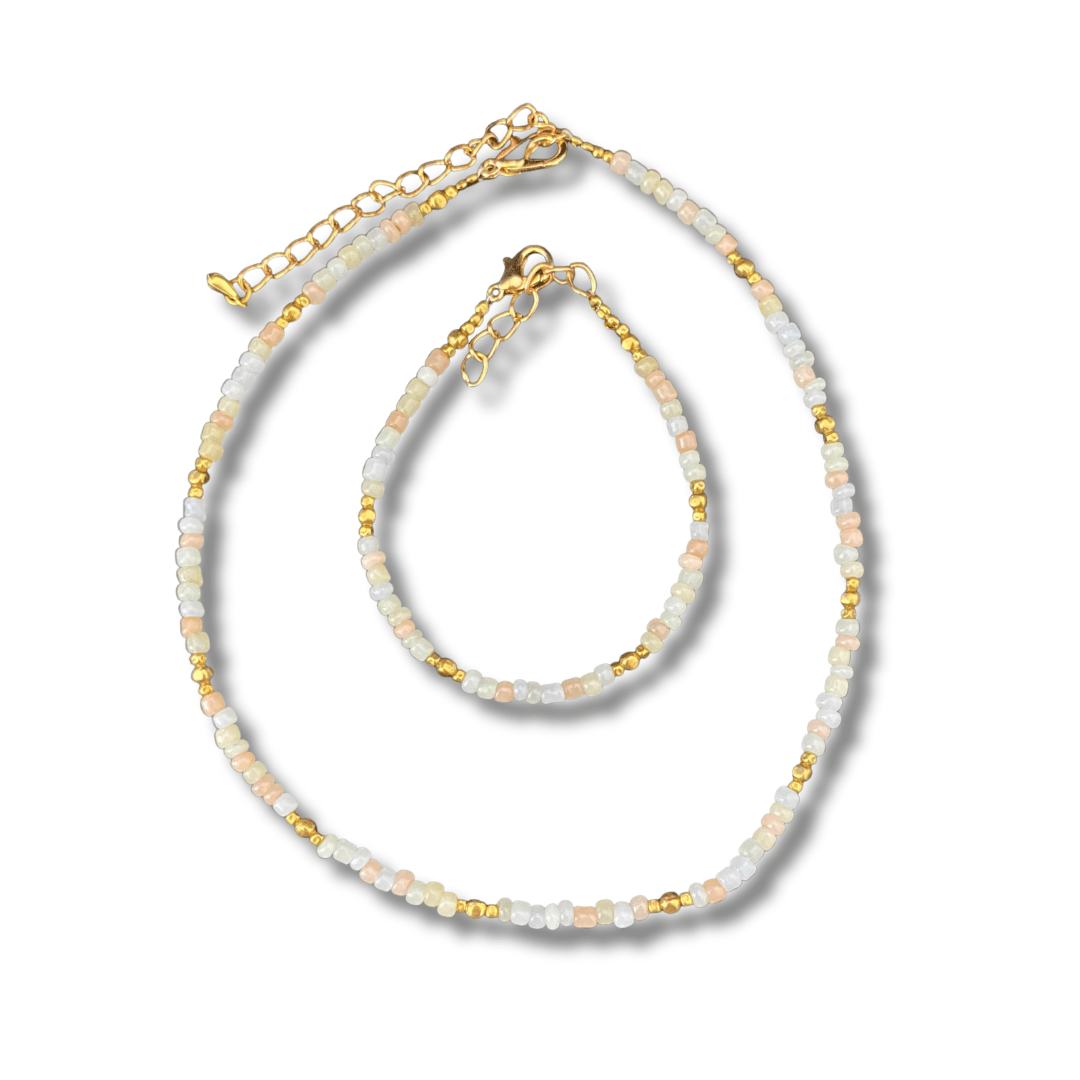 Veranda Beaded Choker and Bracelet Set - Thailand Necklace La Vie Bien Veranda Beaded Choker and Bracelet Set - Thailand