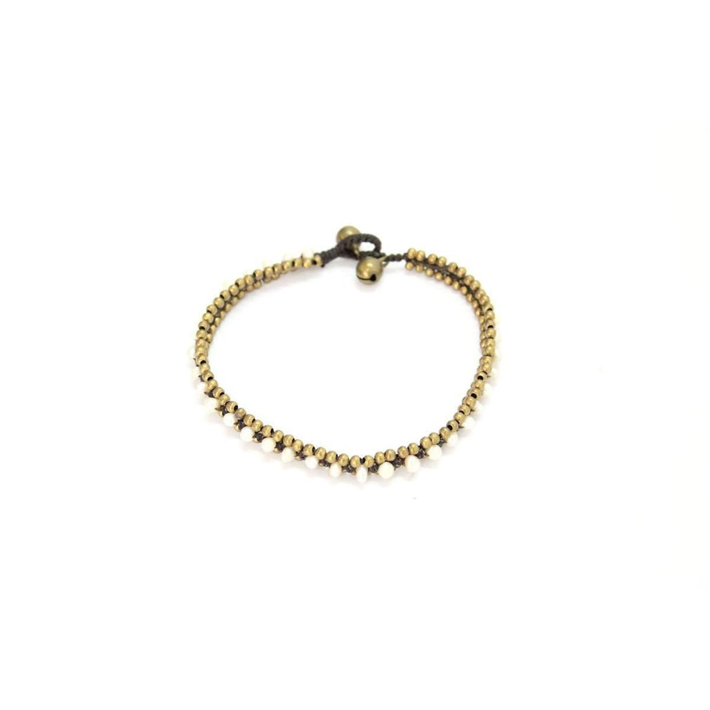 Verano Brass Bead Adjustable Anklet - Thailand Anklets La Vie Bien Verano Brass Bead Adjustable Anklet - Thailand