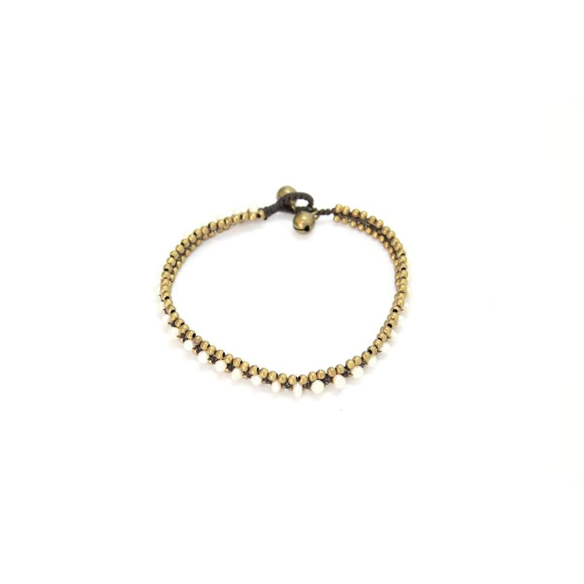 Verano Brass Bead Adjustable Anklet - Thailand Anklets La Vie Bien Verano Brass Bead Adjustable Anklet - Thailand
