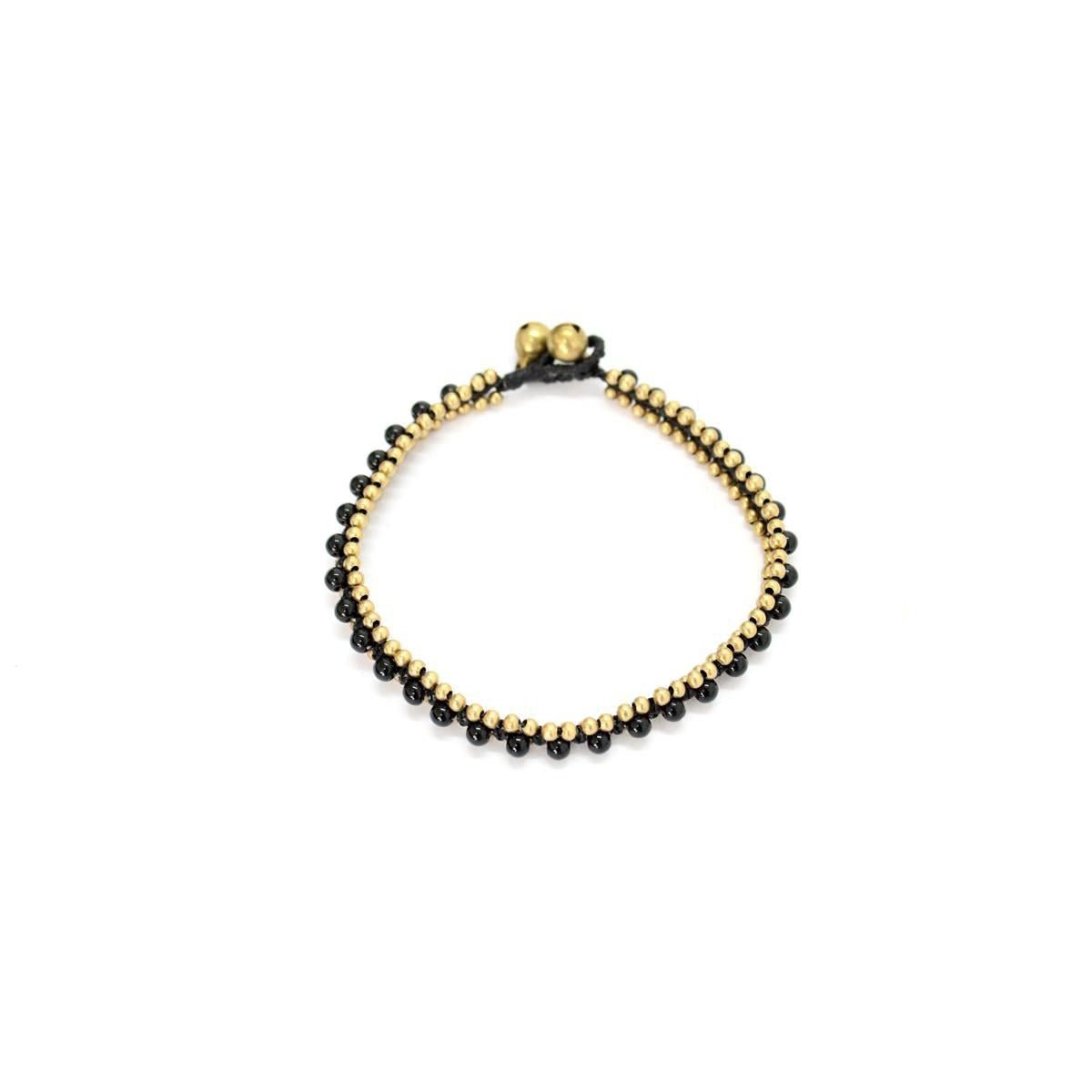 Verano Brass Bead Adjustable Anklet - Thailand Anklets La Vie Bien Verano Brass Bead Adjustable Anklet - Thailand