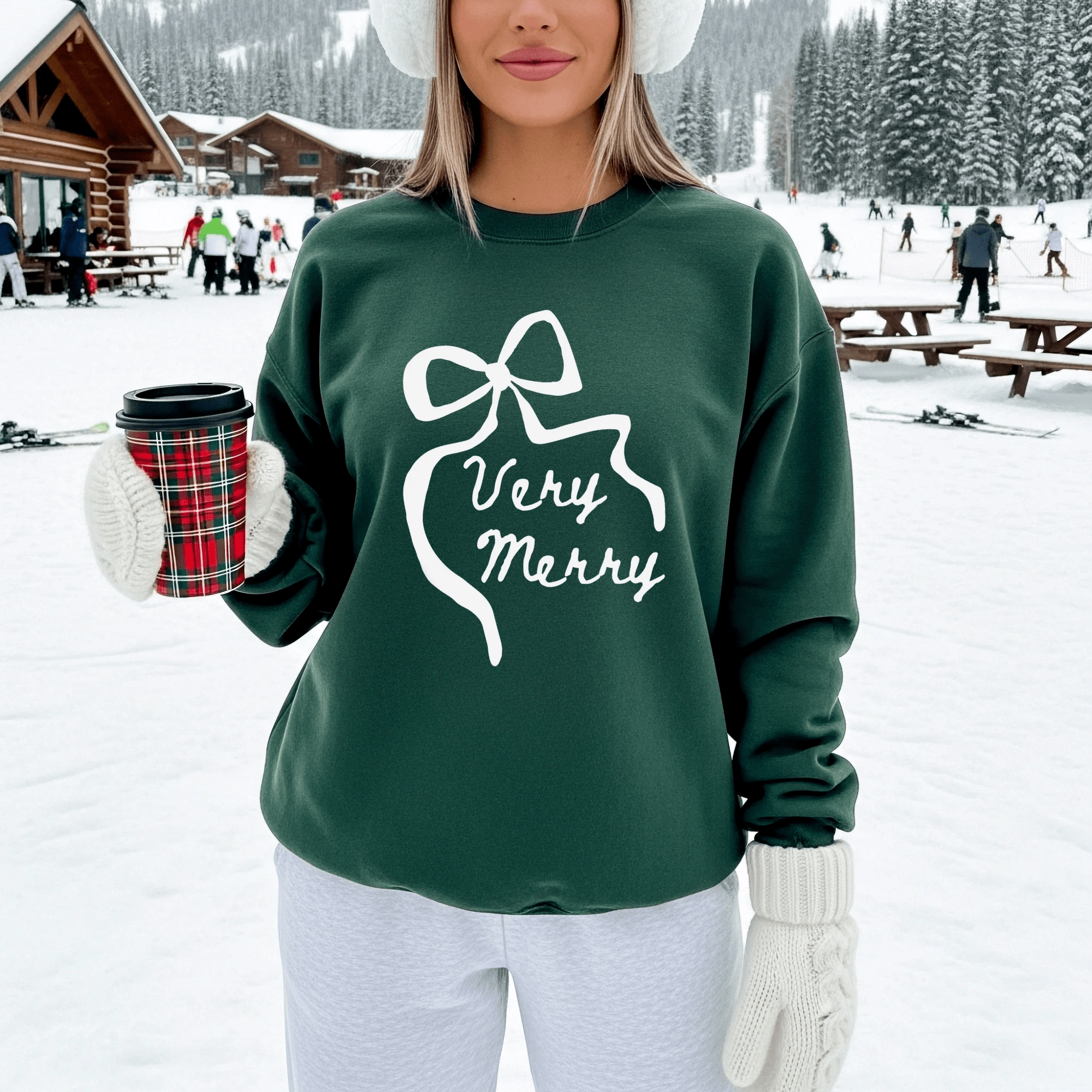 Very Merry adult crewneck sweatshirt, Christmas collection by Benny and Ray Apparel