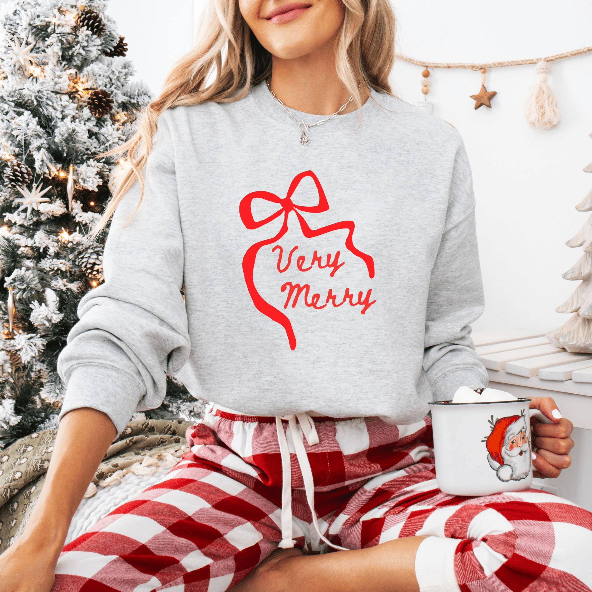 Very Merry adult crewneck sweatshirt, Christmas collection by Benny and Ray Apparel