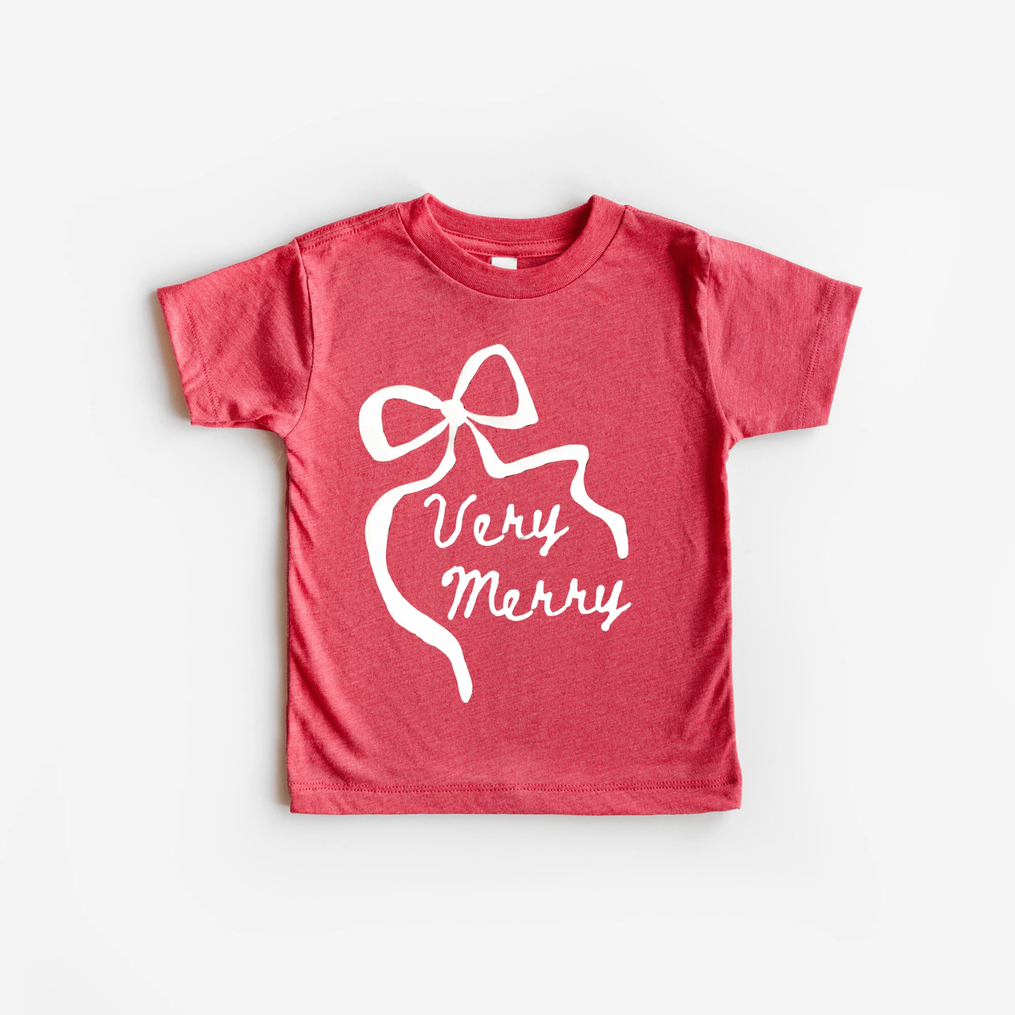 Very Merry toddler and youth bow tee shirt, Christmas collection by Benny and Ray Apparel
