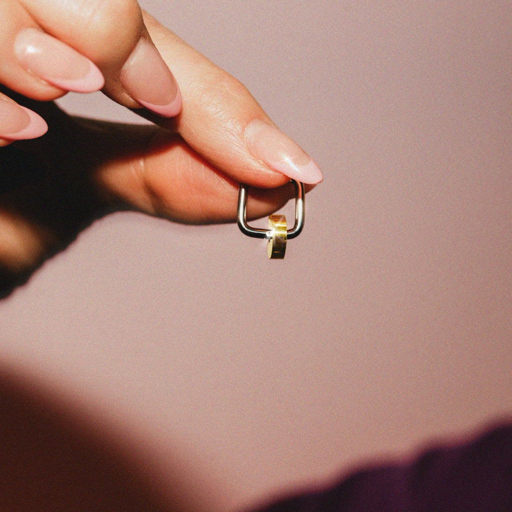 Disc Rounded Huggie Hoop Charms