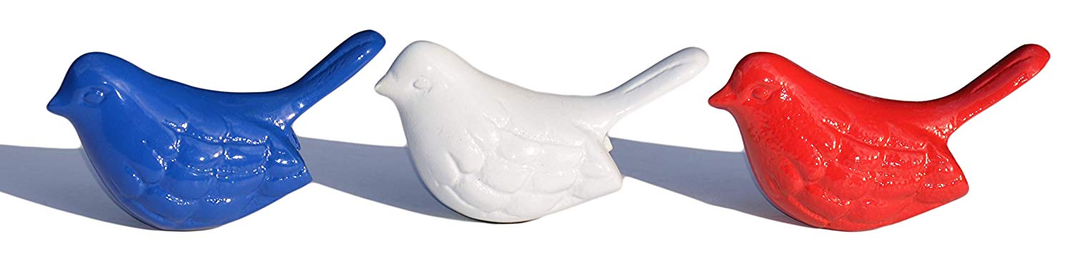 Vibhsa Bird Figurines Symbols of Health & Happiness (Blue, Red & White) Bird Figurines La Vie Bien Vibhsa Bird Figurines Symbols of Health & Happiness (Blue, Red & White)