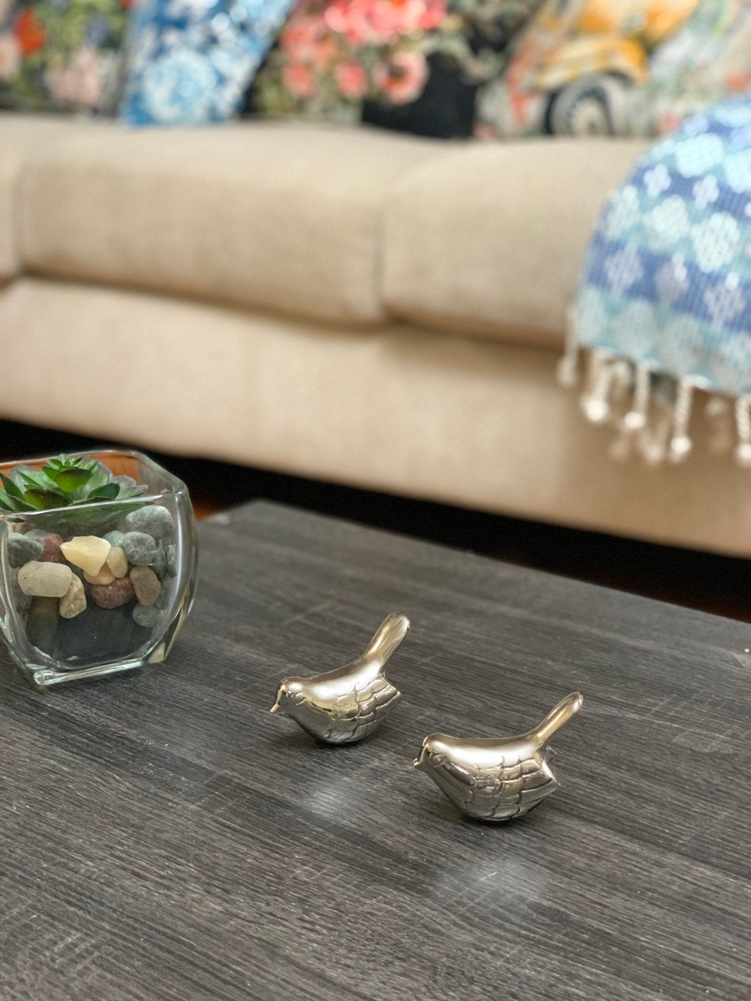 Vibhsa Bird Figurines Symbols of Health & Happiness (Silver Rustic) Bird Figurines La Vie Bien Vibhsa Bird Figurines Symbols of Health & Happiness (Silver Rustic)