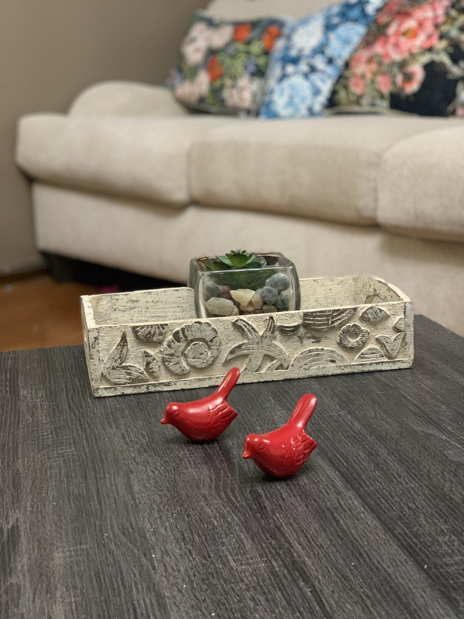 Vibhsa Birds of Health and Happiness Set of 2 (Red) Bird Figurines La Vie Bien Vibhsa Birds of Health and Happiness Set of 2 (Red)