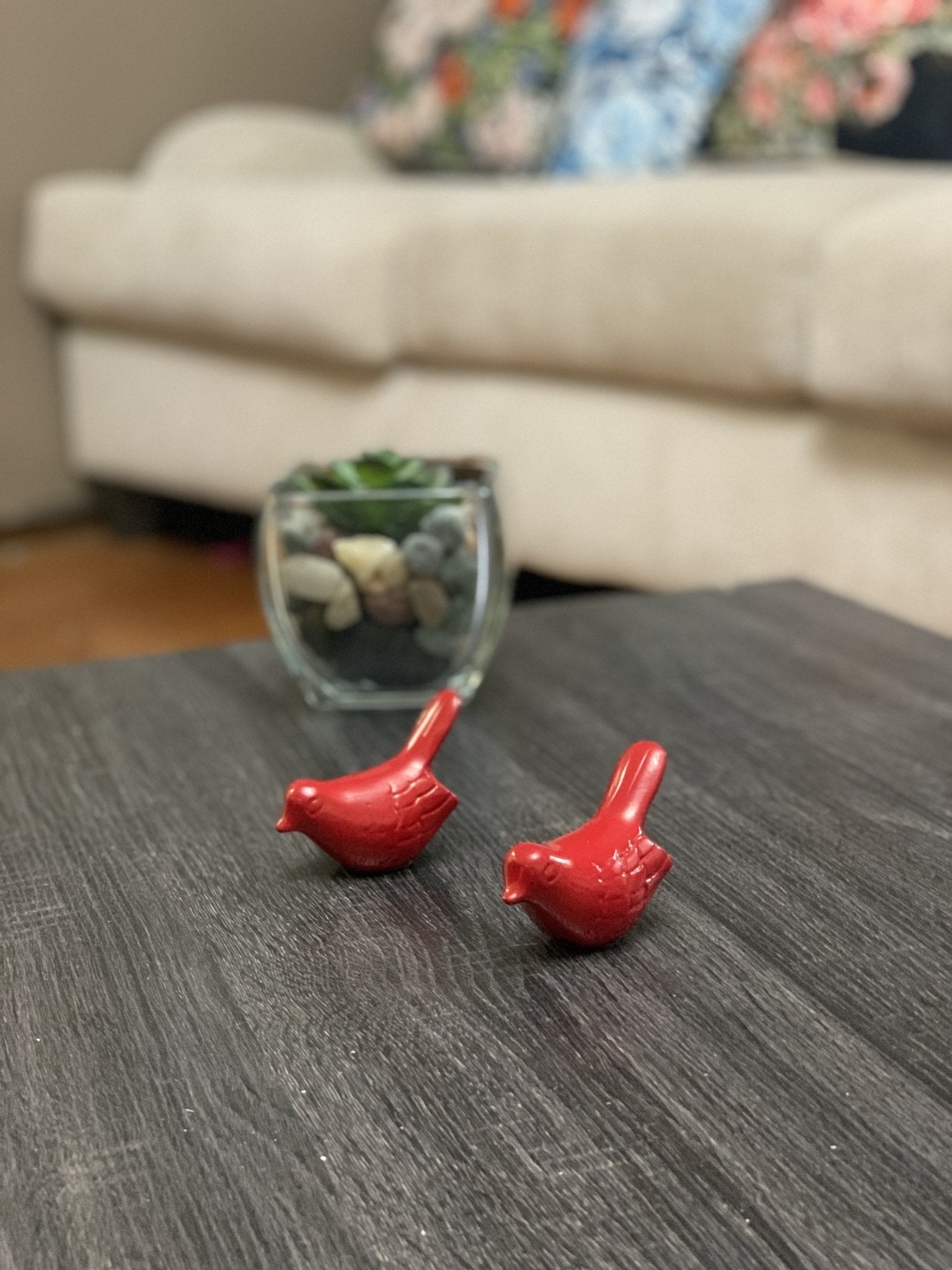 Vibhsa Birds of Health and Happiness Set of 2 (Red) Bird Figurines La Vie Bien Vibhsa Birds of Health and Happiness Set of 2 (Red)