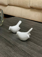 Vibhsa Birds of Health and Happiness Set of 2 (White) Bird Figurines La Vie Bien Vibhsa Birds of Health and Happiness Set of 2 (White)