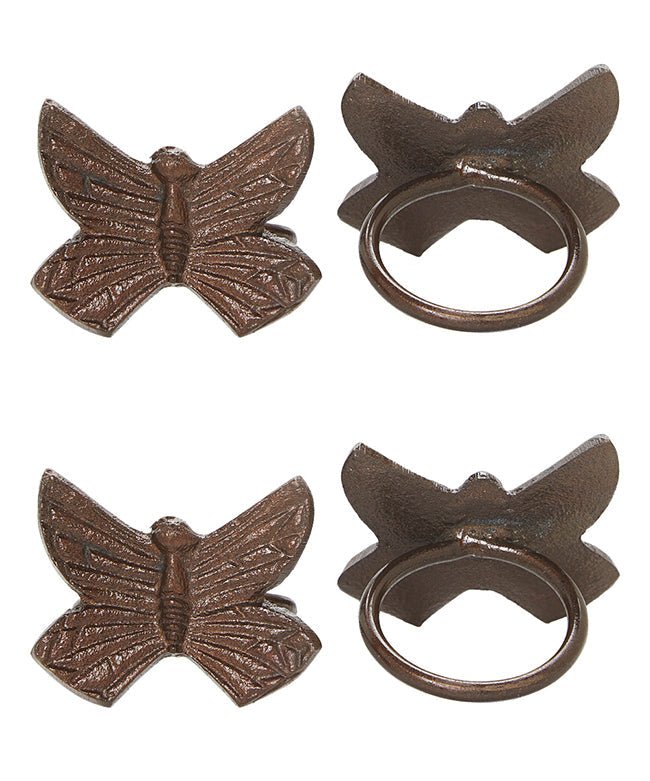 Vibhsa Butterfly Antique Napkin Rings Set of 4 Dining Decor La Vie Bien Vibhsa Butterfly Antique Napkin Rings Set of 4