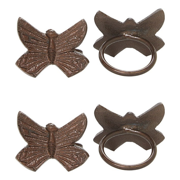 Vibhsa Butterfly Antique Napkin Rings Set of 4