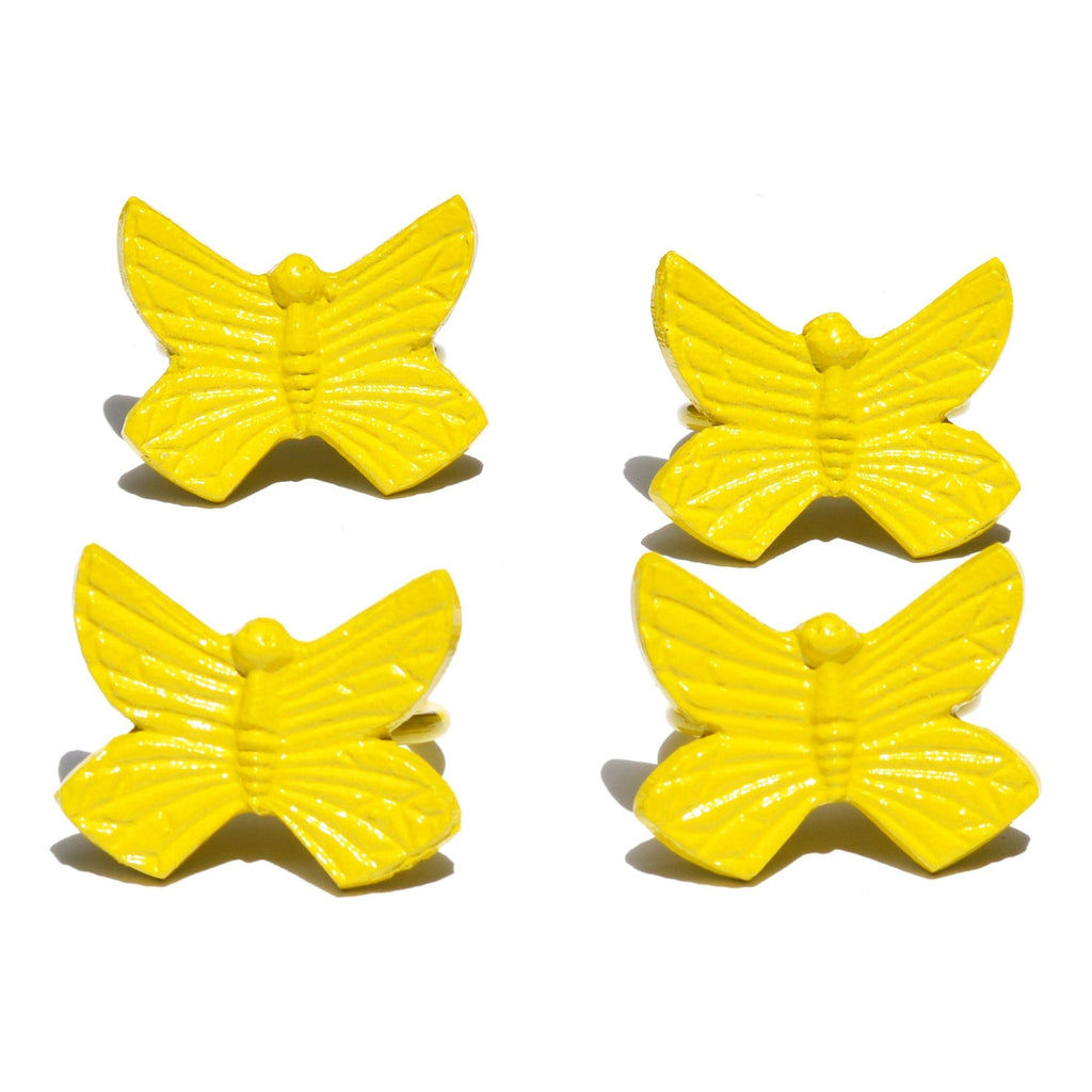 Vibhsa Butterfly Yellow Napkin Rings Set of 4