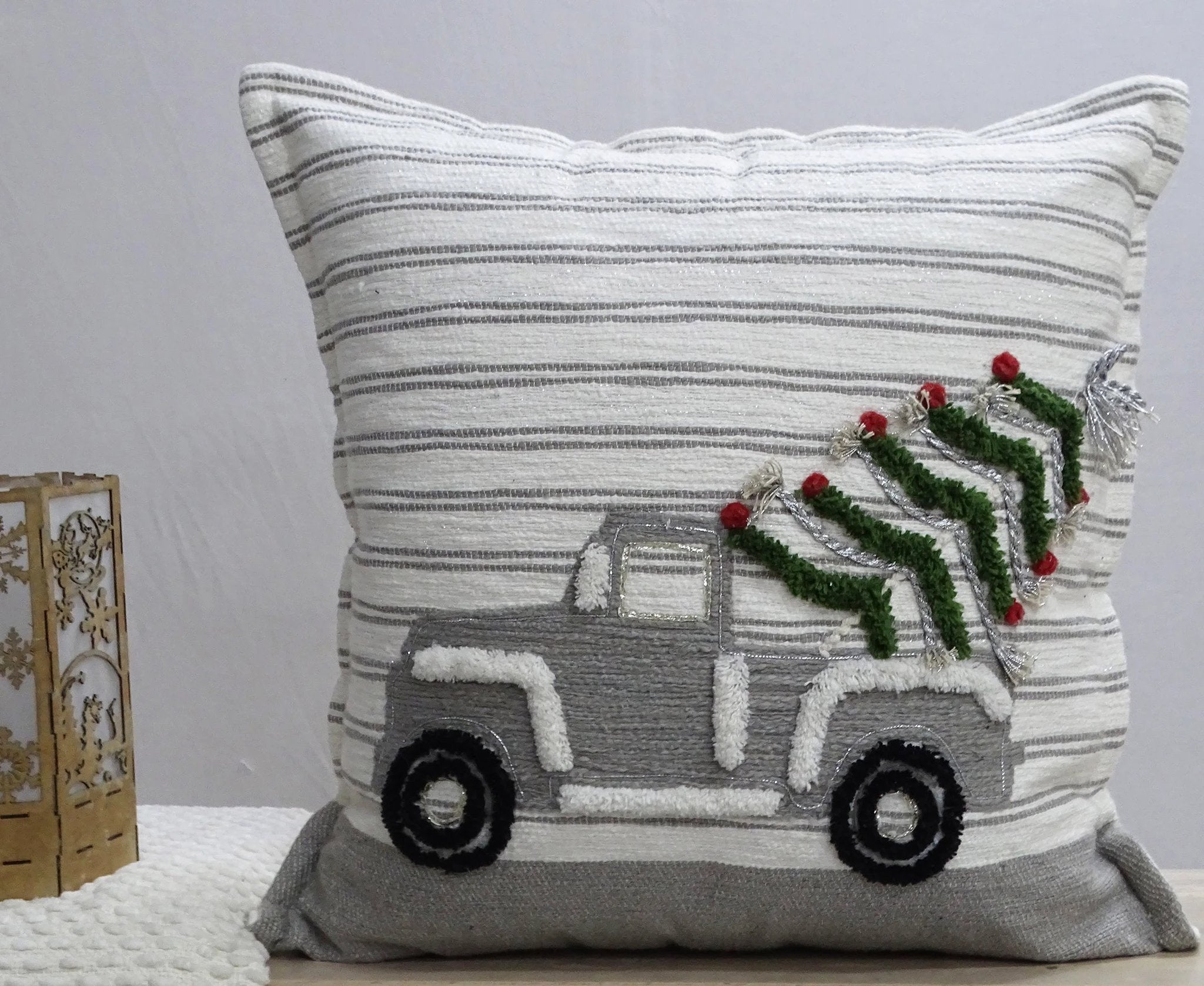 Vibhsa Christmas Decorative Throw Pillow 20"x20" by Vibhsa