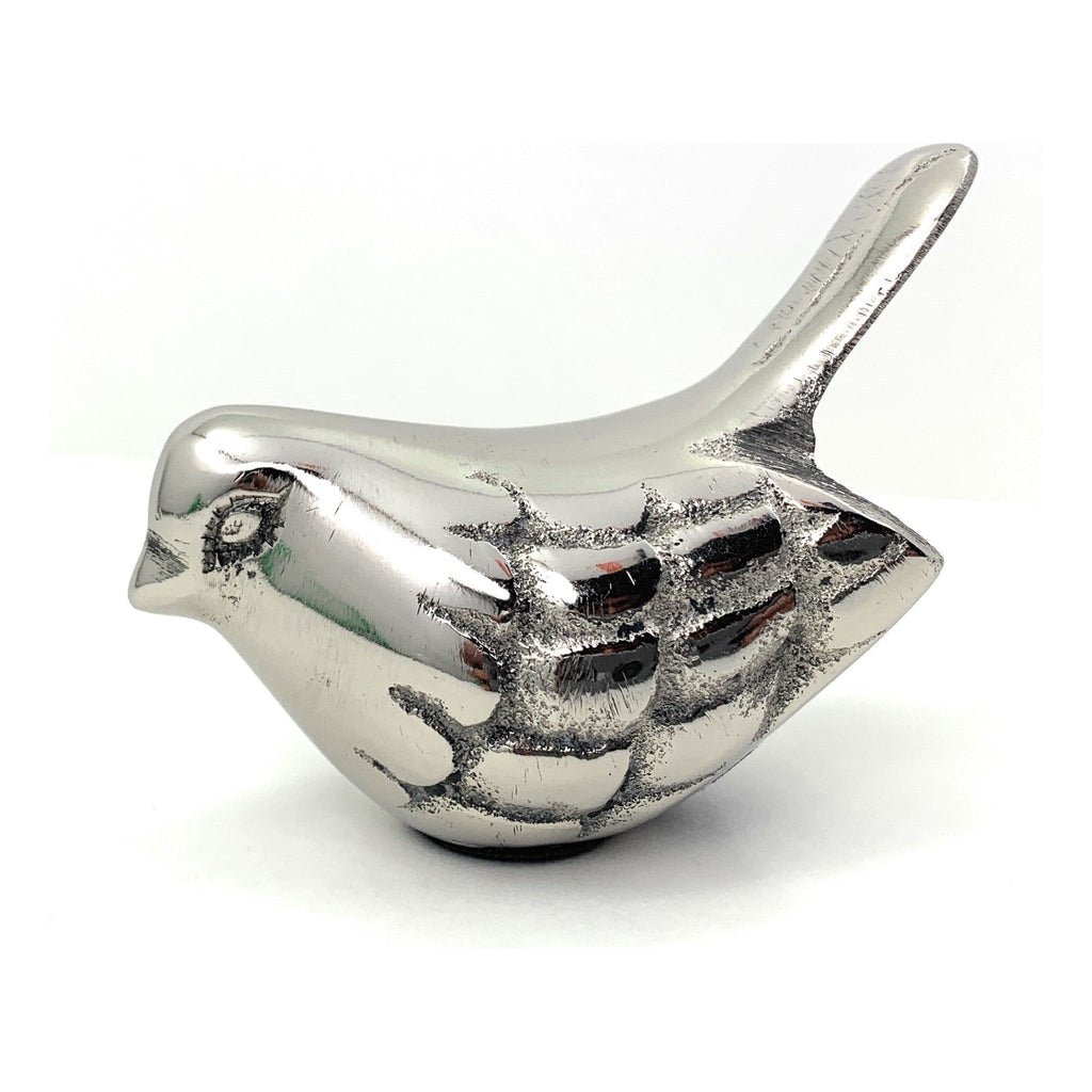 Vibhsa Bird Figurines Symbols of Health & Happiness (Silver Rustic)