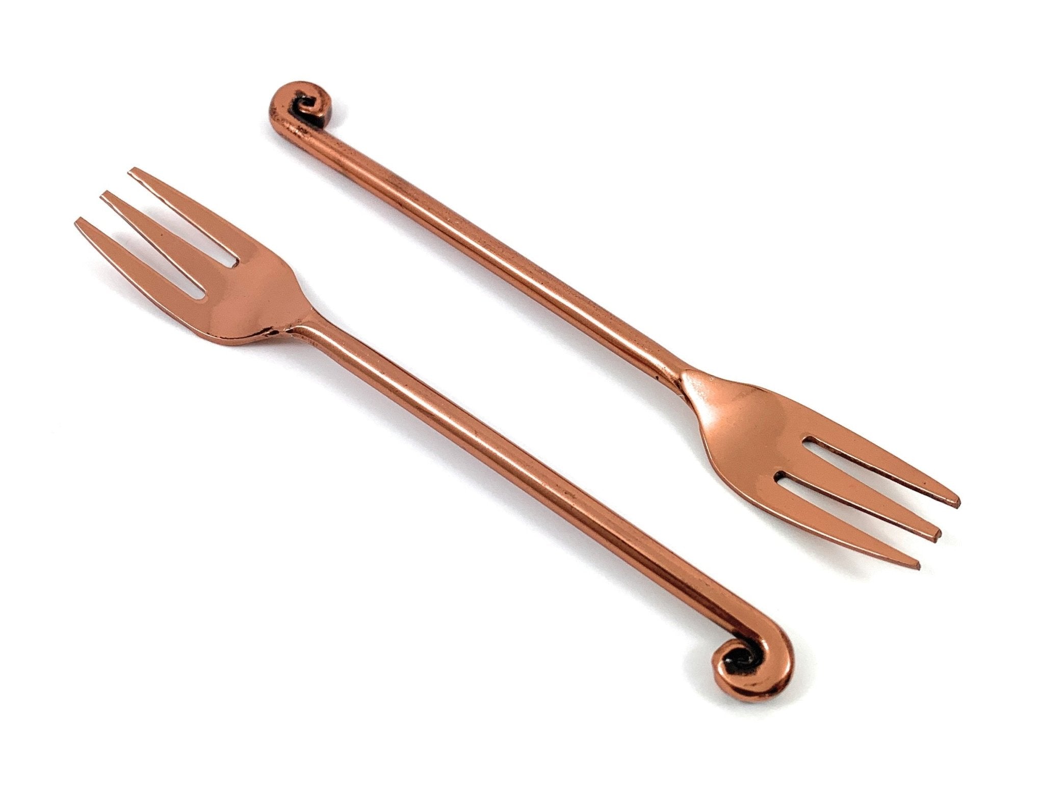 Vibhsa Copper Finish Appetizer Forks Set of 6 Dining Decor La Vie Bien Vibhsa Copper Finish Appetizer Forks Set of 6