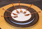Vibhsa Copper Finish Appetizer Forks Set of 6 Dining Decor La Vie Bien Vibhsa Copper Finish Appetizer Forks Set of 6
