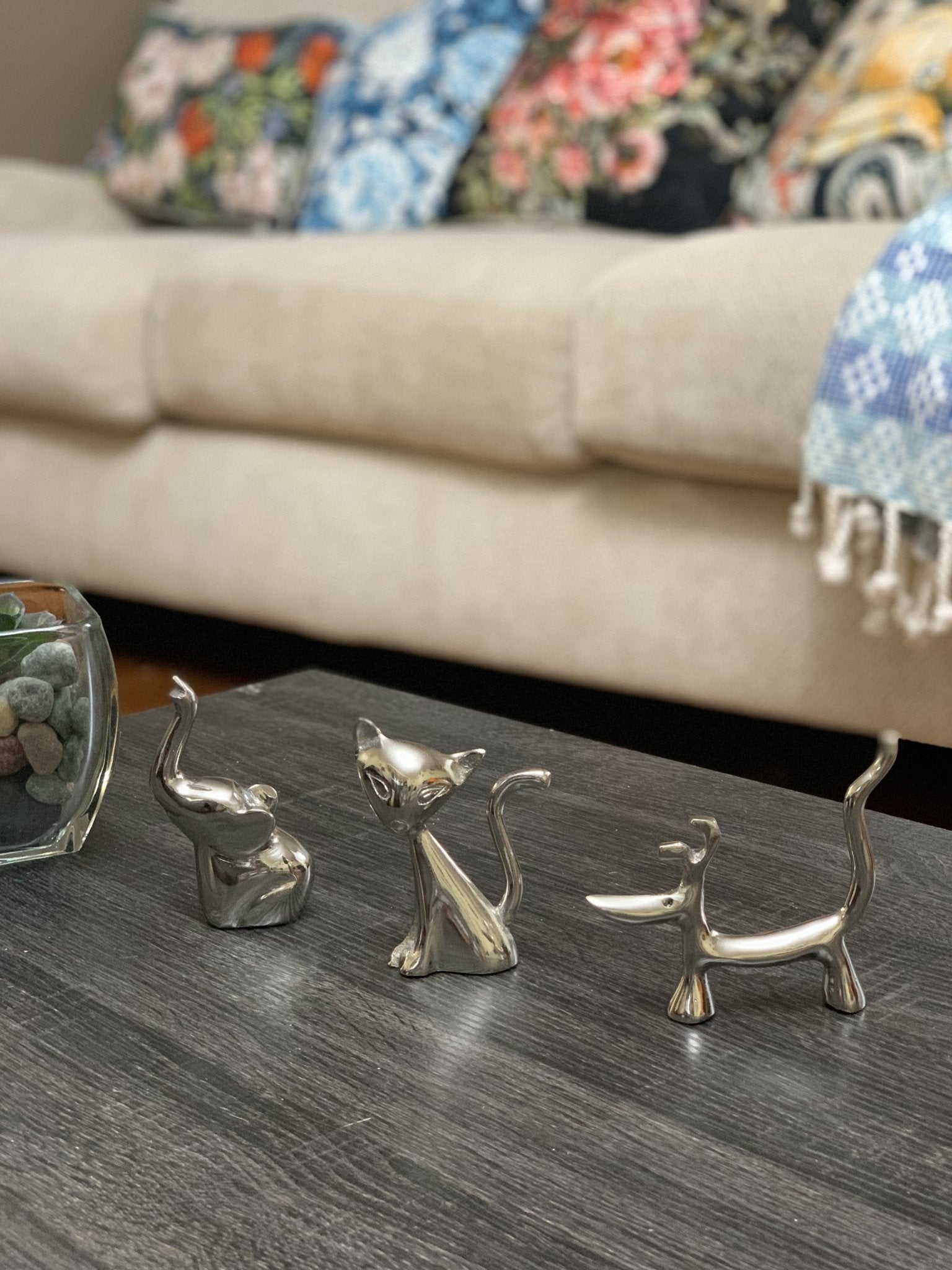 Vibhsa Dog Cat & Elephant Ring Holders Set - Silver Collectibles La Vie Bien Vibhsa Dog Cat & Elephant Ring Holders Set - Silver