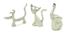Vibhsa Dog Cat & Elephant Ring Holders Set - Silver Collectibles La Vie Bien Vibhsa Dog Cat & Elephant Ring Holders Set - Silver