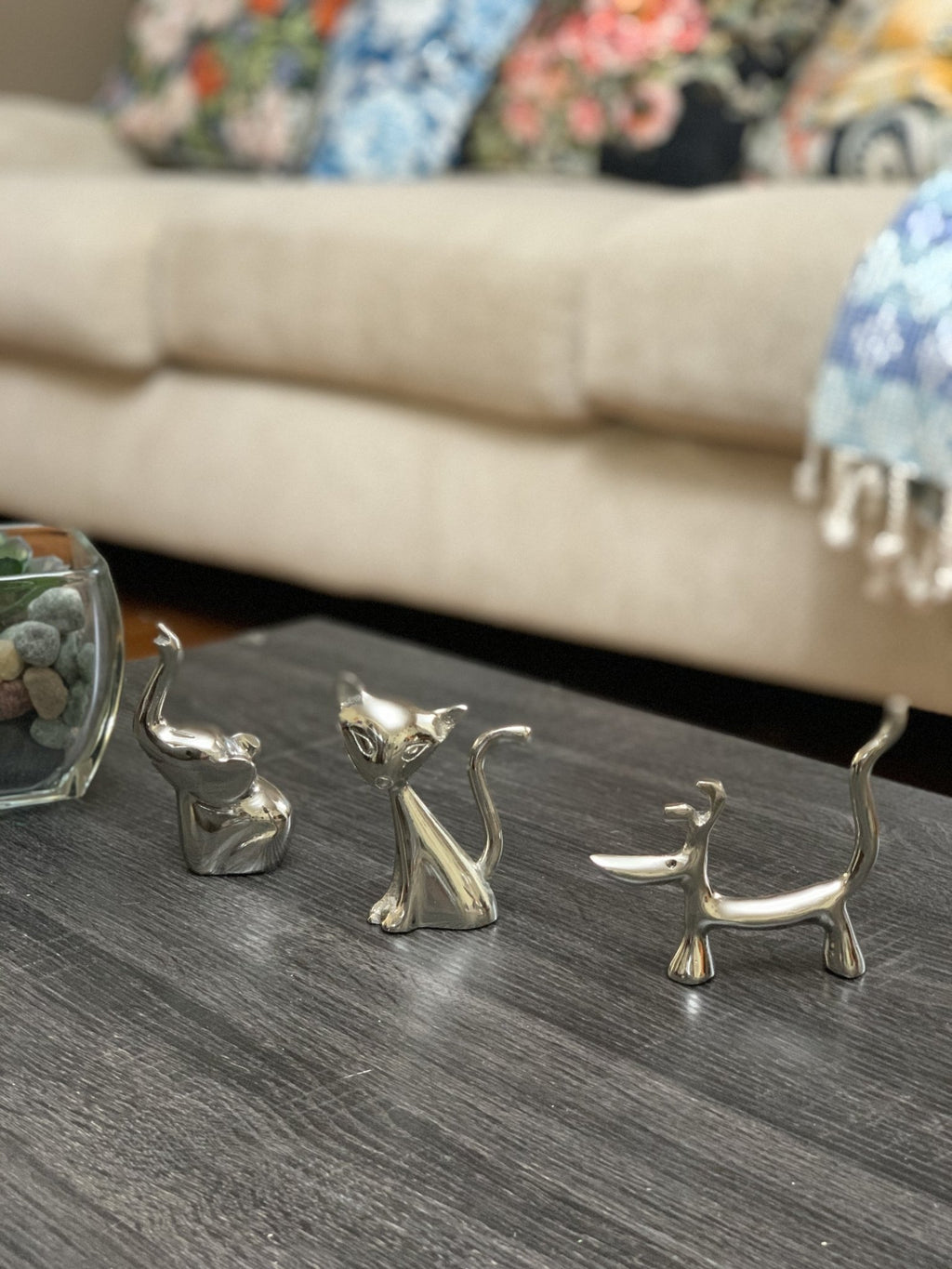 Vibhsa Dog Cat & Elephant Ring Holders Set - Silver Collectibles La Vie Bien Vibhsa Dog Cat & Elephant Ring Holders Set - Silver