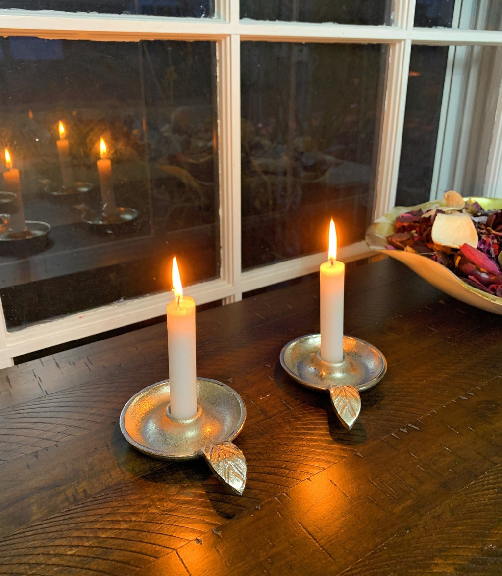 Vibhsa Taper Candlestick Holder Dish-Silver home Decor La Vie Bien Vibhsa Taper Candlestick Holder Dish-Silver