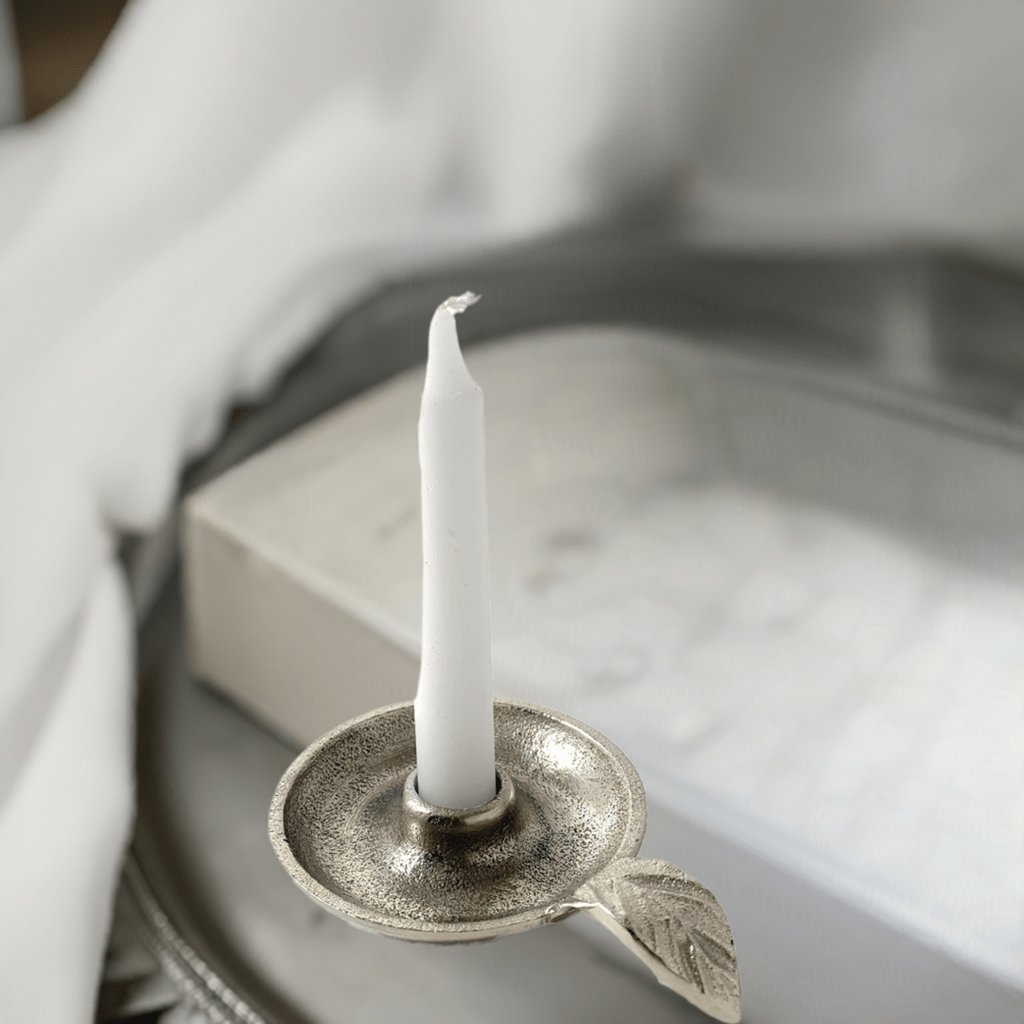 Vibhsa Taper Candlestick Holder Dish-Silver home Decor La Vie Bien Vibhsa Taper Candlestick Holder Dish-Silver