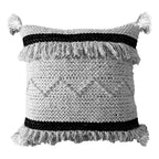 Throw Pillow Cover Black & Beige Stripes 20" X 20" with Insert