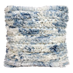22 X 22 Inches Throw Pillow Cover Blue & White Furry Stripes