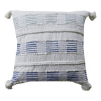 Throw Pillow Cover Blue & White Square 22" X 22" Insert Included