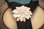 Vibhsa White Floral Set of 12 Napkin Rings by Vibhsa
