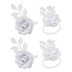 Vibhsa White Rose Set of 4 Napkin Rings