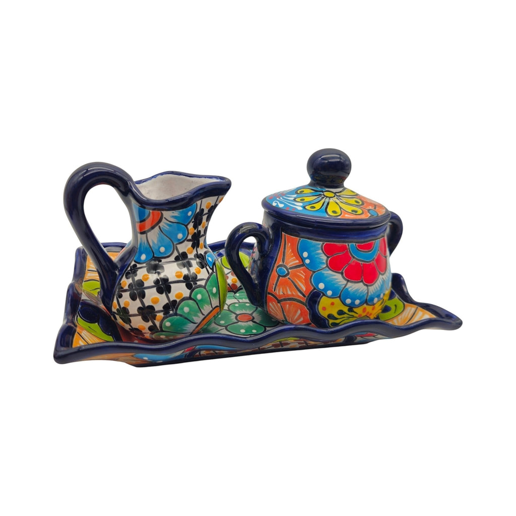 Vibrant 3-Piece Talavera Coffee Set | Handmade Mexican Pottery Talavera Coffee Set La Vie Bien Vibrant 3-Piece Talavera Coffee Set | Handmade Mexican Pottery