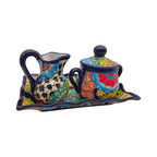 Vibrant 3-Piece Talavera Coffee Set | Handmade Mexican Pottery Talavera Coffee Set La Vie Bien Vibrant 3-Piece Talavera Coffee Set | Handmade Mexican Pottery