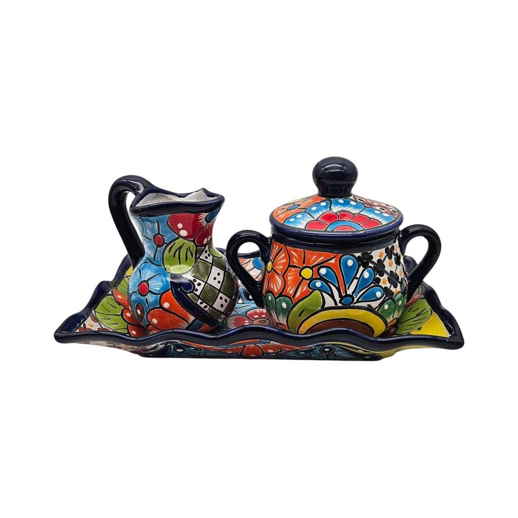 Vibrant 3-Piece Talavera Coffee Set | Handmade Mexican Pottery Talavera Coffee Set La Vie Bien Vibrant 3-Piece Talavera Coffee Set | Handmade Mexican Pottery