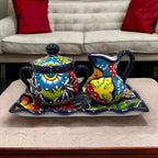 Vibrant 3 - Piece Talavera Coffee Set | Handmade Mexican Pottery Talavera Coffee Set La Vie Bien Vibrant 3 - Piece Talavera Coffee Set | Handmade Mexican Pottery