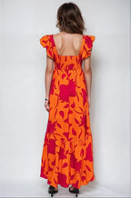 Vibrant Fire Floral High Low Maxi Dress Clothing La Vie Bien Vibrant Fire Floral High Low Maxi Dress