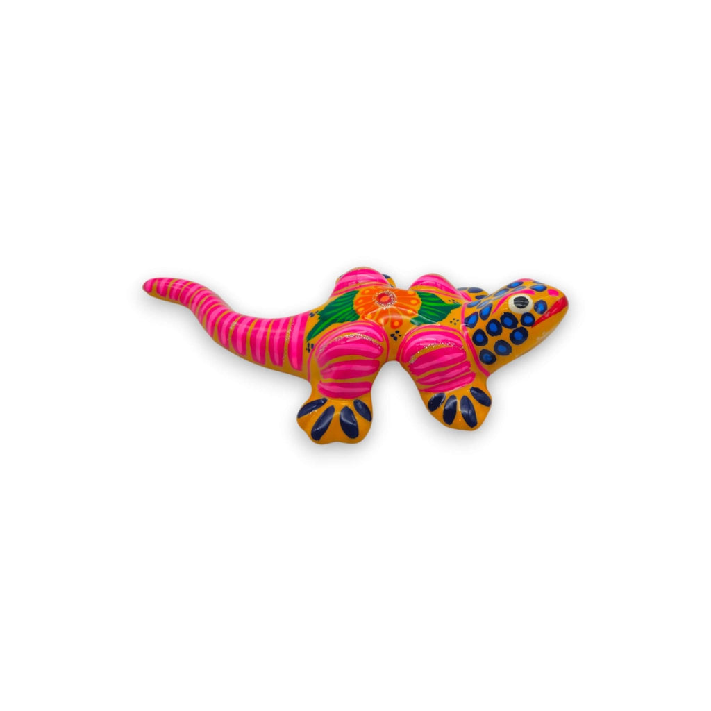 Vibrant Guerrero Gecko Figurine | Hand-Painted Mexican Folk Art Guerrero Figurine La Vie Bien Vibrant Guerrero Gecko Figurine | Hand-Painted Mexican Folk Art