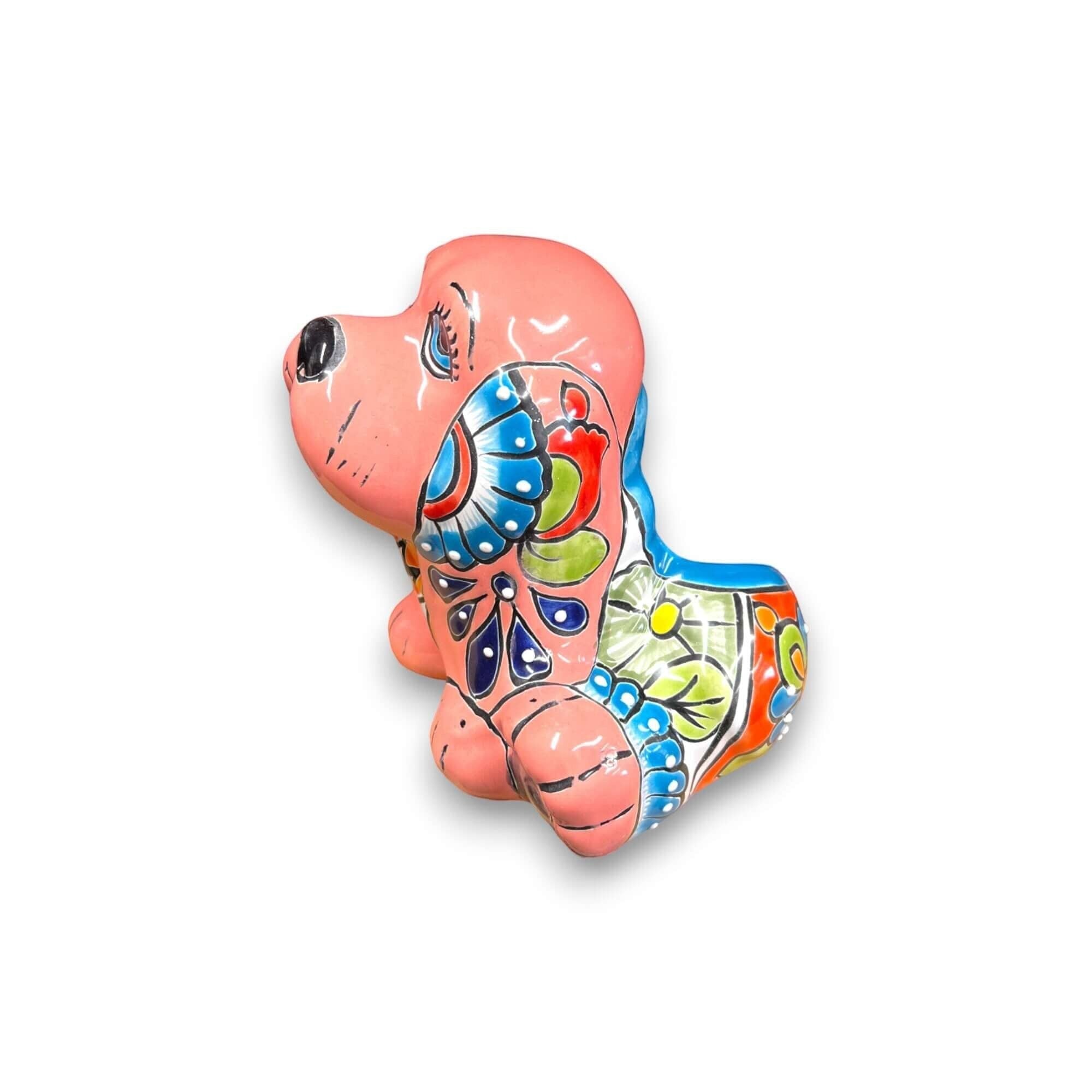 Vibrant Handmade Talavera Dog Statue | Colorful Mexican Canine Art (Medium) Talavera Statue La Vie Bien Vibrant Handmade Talavera Dog Statue | Colorful Mexican Canine Art (Medium)