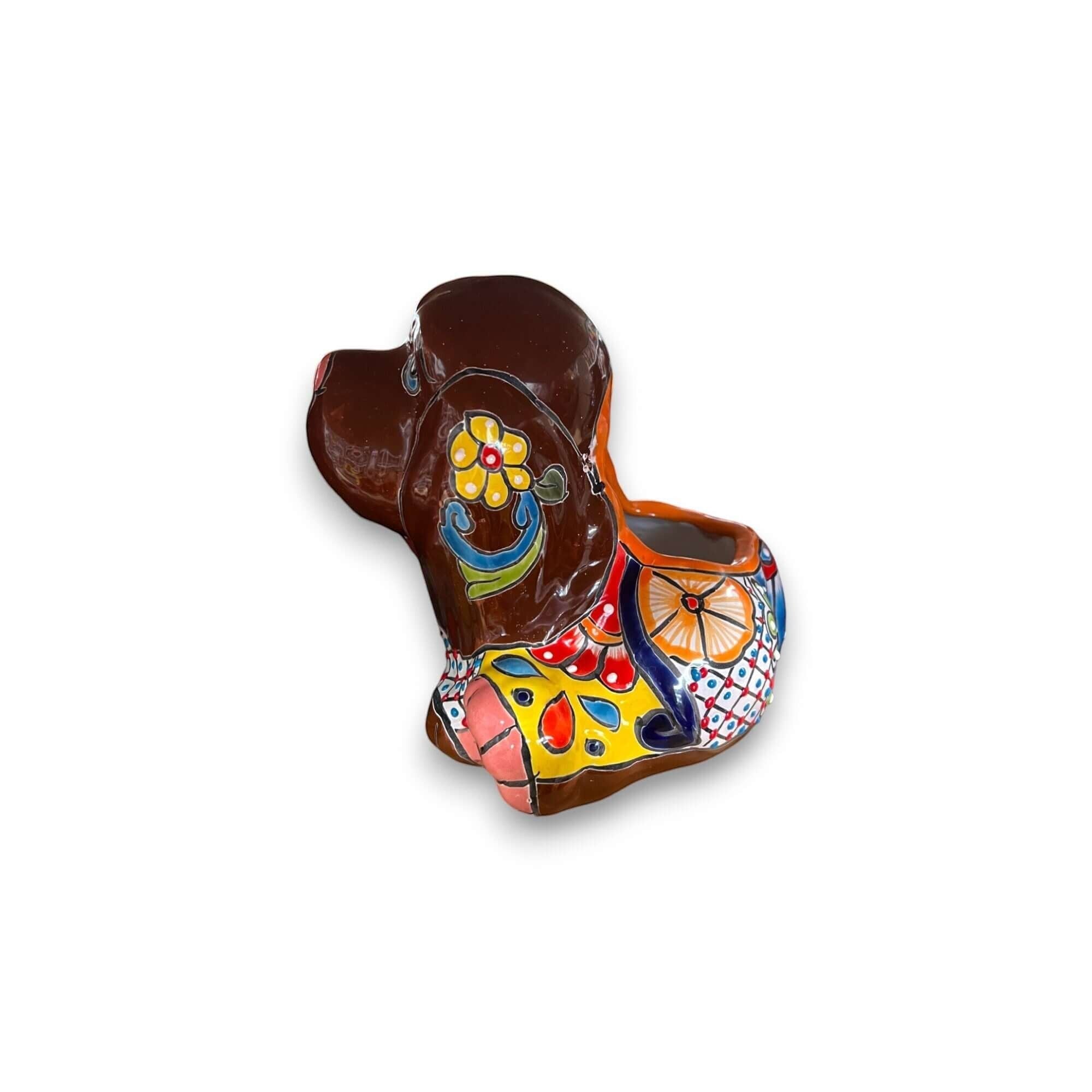 Vibrant Handmade Talavera Dog Statue | Colorful Mexican Canine Art (Medium) Talavera Statue La Vie Bien Vibrant Handmade Talavera Dog Statue | Colorful Mexican Canine Art (Medium)