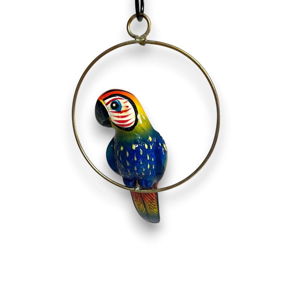 Vibrant Mini Talavera Parrot | Hand-Painted Hanging Accent Talavera Statue La Vie Bien Vibrant Mini Talavera Parrot | Hand-Painted Hanging Accent