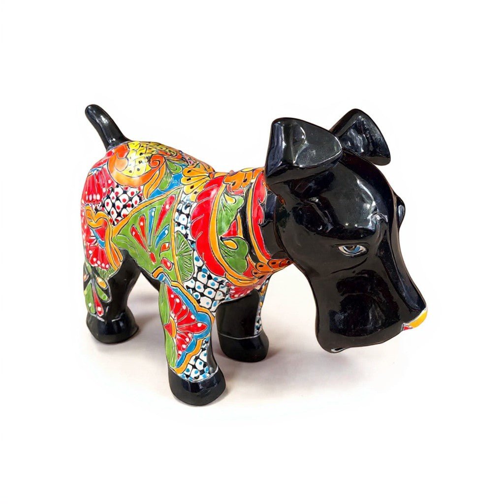 Vibrant Talavera Dog Sculpture | Colorful Hand - Painted Large Mexican Art Piece Talavera Statue La Vie Bien Vibrant Talavera Dog Sculpture | Colorful Hand - Painted Large Mexican Art Piece