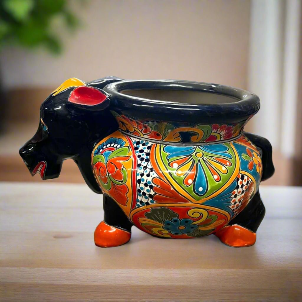 Vibrant Talavera Donkey Planter | Mexican Burro Pottery Talavera Planter La Vie Bien Vibrant Talavera Donkey Planter | Mexican Burro Pottery