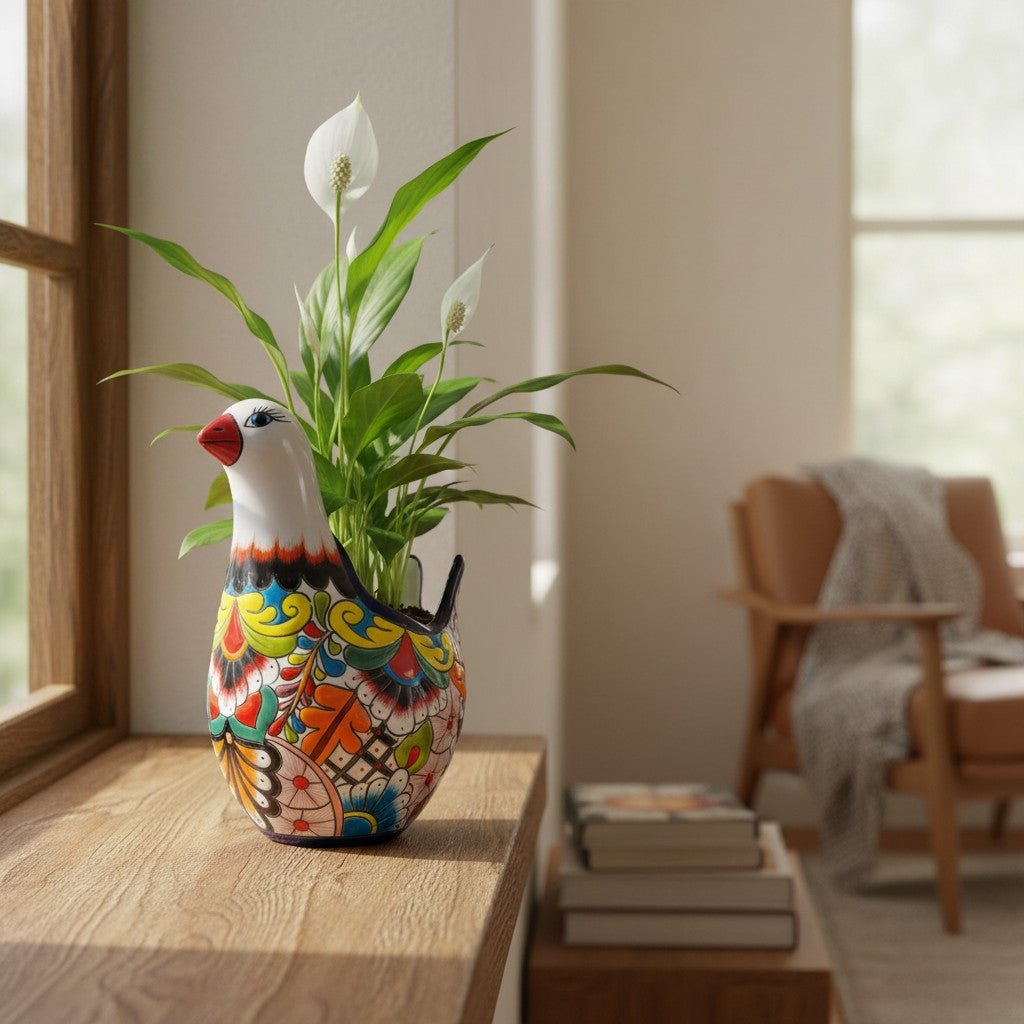 Vibrant Talavera Dove Planter | Colorful Mexican Ceramic Bird Statue (Large) Talavera Planter La Vie Bien Vibrant Talavera Dove Planter | Colorful Mexican Ceramic Bird Statue (Large)
