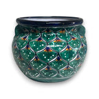 Vibrant Talavera Flower Pot | Green Peacock Design Talavera Flower Pot La Vie Bien Vibrant Talavera Flower Pot | Green Peacock Design